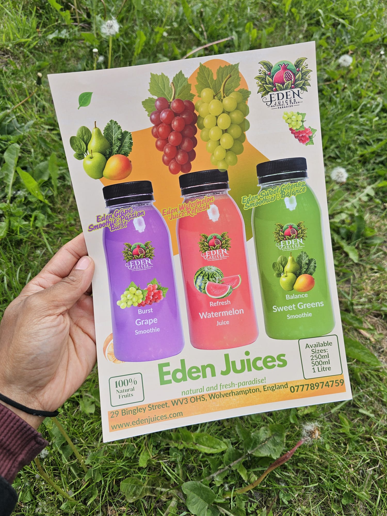Eden Juices Printed Flyer